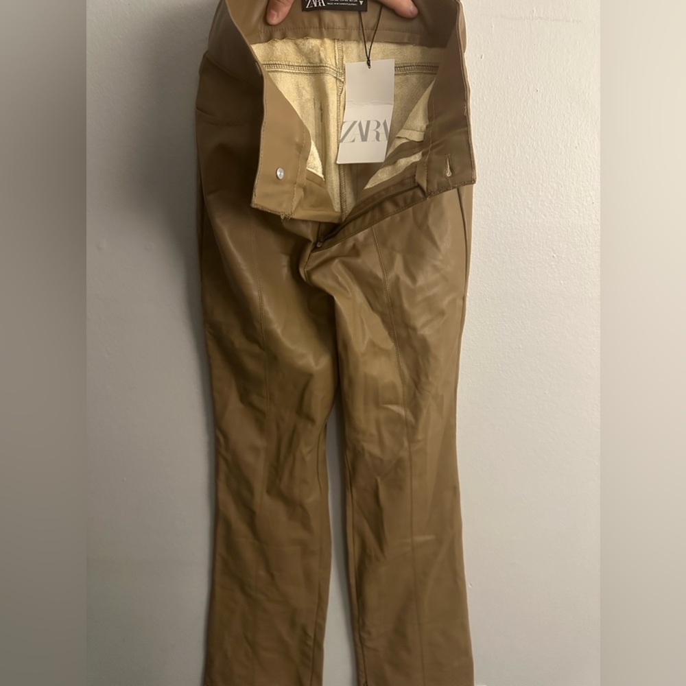 Womens Zara long leather pants